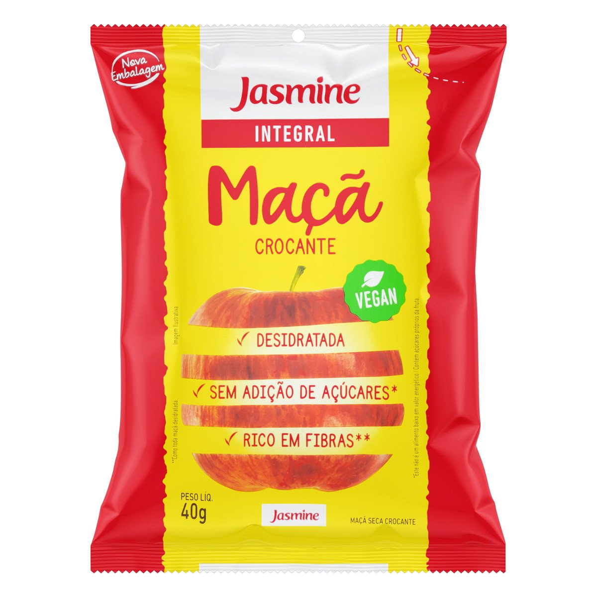 Chips Jasmine Maçã Desidratada Crocante 40g